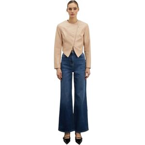 Motivi : Slim fit Blouson-jacka av läderimitation med formande sömmar vår sommar 24, Beige, 40 Motivi : Slim fit Blouson-jacka av läderimitation med formande sömmar vår sommar 24, Beige, 40