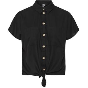 PIECES Damer Pcpia Ss Tie Shirt Noos, svart, M PIECES Damer Pcpia Ss Tie Shirt Noos, svart, M
