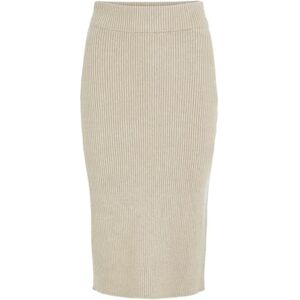 Vila Viril Pencil HW Knit Skirt-Noos Kvinnors kjol, Natural Melange, XS Vila Viril Pencil HW Knit Skirt-Noos Kvinnors kjol, Natural Melange, XS