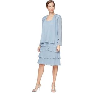 S.L. Fashions Dam embellished Tiered Jacket Dress (Petite and Regular) Klänning för speciella tillfällen, Hortensia Petite, 40 SE Liten S.L. Fashions Dam embellished Tiered Jacket Dress (Petite and Regular) Klänning för speciella tillfällen, Hortensia Petite, 40 SE Liten