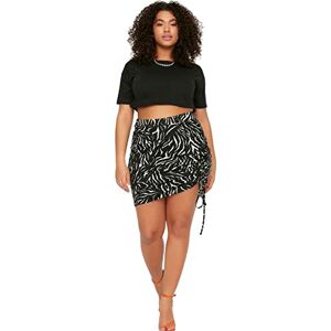 Trendyol Kvinnor plus storlek mini bodycon smal passform stickad plus storlek kjol, Flerfärgad, XXL Trendyol Kvinnor plus storlek mini bodycon smal passform stickad plus storlek kjol, Flerfärgad, XXL