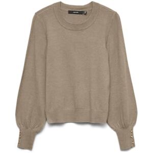 VERO MODA Vmhappy Ls O-Nk knapp manschett tröja Boo, Silver Mink, XS VERO MODA Vmhappy Ls O-Nk knapp manschett tröja Boo, Silver Mink, XS