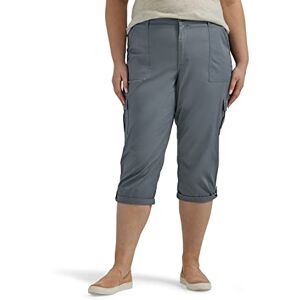 Lee Dam Plus Size Flex-to-go medelhög avslappnad passform cargo capribyxa, Tech Grå, 24 Plus Lee Dam Plus Size Flex-to-go medelhög avslappnad passform cargo capribyxa, Tech Grå, 24 Plus