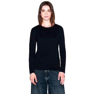 Giorgio Armani Dam långärmad strass främre logotyp tryck normal passform skjorta, svart, L Giorgio Armani Dam långärmad strass främre logotyp tryck normal passform skjorta, svart, L