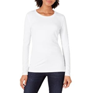 Amazon Essentials Women's Långärmad T-shirt med rund hals klassisk passform (finns i plusstorlek), Vit, S Amazon Essentials Women's Långärmad T-shirt med rund hals klassisk passform (finns i plusstorlek), Vit, S