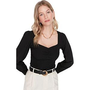 Trendyol Dam anpassad grundläggande älskling vävd blus, svart, 40, Svart, 66 SE Trendyol Dam anpassad grundläggande älskling vävd blus, svart, 40, Svart, 66 SE