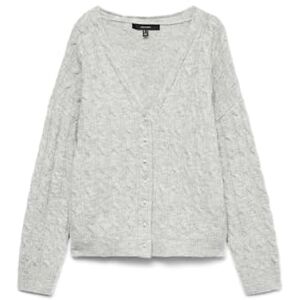 VERO MODA Vmmarlin Ls V-hals cardigan, Ljusgrå melange, XS VERO MODA Vmmarlin Ls V-hals cardigan, Ljusgrå melange, XS