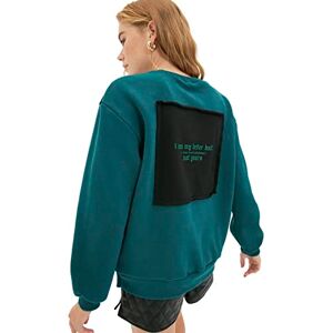 Trendyol dam färgblock långa ärmar vanliga tröjor, bensin, XL Trendyol dam färgblock långa ärmar vanliga tröjor, bensin, XL