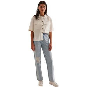 NA-KD kvinnors breda ben hög midja denim jeans, Ljusblått, 36 SE NA-KD kvinnors breda ben hög midja denim jeans, Ljusblått, 36 SE