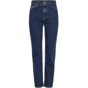 PIECES Raka jeans för kvinnor, Mörkblå denim, 25W / 30L PIECES Raka jeans för kvinnor, Mörkblå denim, 25W / 30L