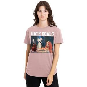 Lady and the Tramp Dam och Lufsen Datum Mål Alla hjärtans dag T-shirt för damer, Rosa, Medium, Rosa, M Lady and the Tramp Dam och Lufsen Datum Mål Alla hjärtans dag T-shirt för damer, Rosa, Medium, Rosa, M