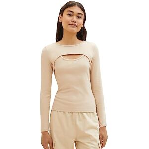 TOM TAILOR Denim Långärmad t-shirt för kvinnor, 31700 – Dusty Sand Beige, L TOM TAILOR Denim Långärmad t-shirt för kvinnor, 31700 – Dusty Sand Beige, L