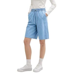 TOM TAILOR Denim dam avslappnad passform lång bermudajeans shorts, 10117 – använd bleached Blue Denim, L TOM TAILOR Denim dam avslappnad passform lång bermudajeans shorts, 10117 – använd bleached Blue Denim, L