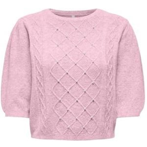 ONLY Onlgloria Life Ss Pearl O-Neck Cc KNT, Rosa-a-boo, M ONLY Onlgloria Life Ss Pearl O-Neck Cc KNT, Rosa-a-boo, M