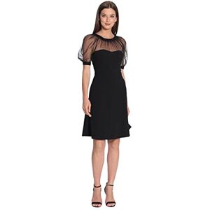 Maggy London Dam Illusion Fit och Flare med puff ärm klänning, svart, 18, Svart, 42 SE Maggy London Dam Illusion Fit och Flare med puff ärm klänning, svart, 18, Svart, 42 SE