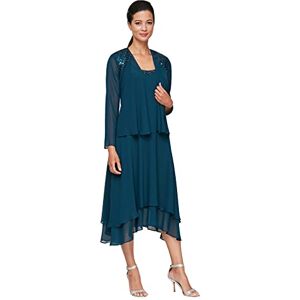 S.L. Fashions Women's Mother of The Bride Dress with Embellished Neckline & Shoulder, Wedding Guest (Petite and Regular Sizes), Mid Teal, 8P S.L. Fashions Women's Mother of The Bride Dress with Embellished Neckline & Shoulder, Wedding Guest (Petite and Regular Sizes), Mid Teal, 8P