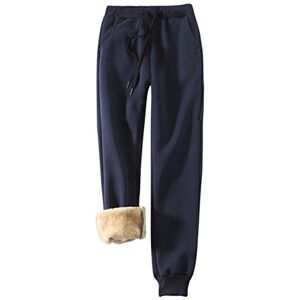 Yeokou Women's Warm Sherpa Lined Athletic Sweatpants Jogger Fleece Pants (X-Small, Navy Blue) Yeokou Women's Warm Sherpa Lined Athletic Sweatpants Jogger Fleece Pants (X-Small, Navy Blue)