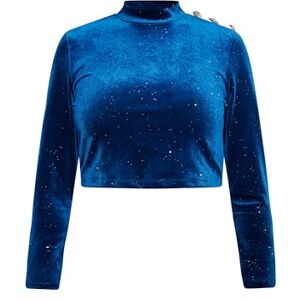 nelice dam sammets-t-shirt med glitter, Smaragd blå, XS nelice dam sammets-t-shirt med glitter, Smaragd blå, XS