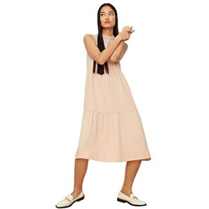 Trendyol Dam bred skuren klänning klänning, beige, 34 Trendyol Dam bred skuren klänning klänning, beige, 34
