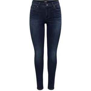 ONLY Dam skinny jeans ONLWAUW medium midja skinny fit jeans, Mörkblå denim, XS / 32L ONLY Dam skinny jeans ONLWAUW medium midja skinny fit jeans, Mörkblå denim, XS / 32L