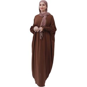 Zofocy Muslimsk bön Abaya islamisk dam Khimar ren färg hijab klänning långärmad Dubai Kaftan, Kaffe, one size Zofocy Muslimsk bön Abaya islamisk dam Khimar ren färg hijab klänning långärmad Dubai Kaftan, Kaffe, one size