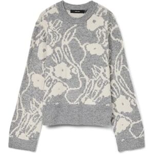 VERO MODA Vmkaila Ls O-hals tröja Boo, Medium grå melerad, XS VERO MODA Vmkaila Ls O-hals tröja Boo, Medium grå melerad, XS