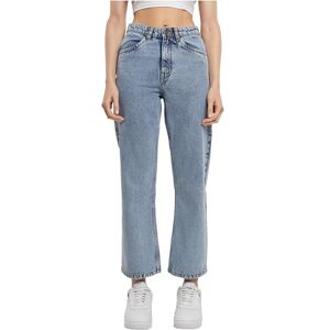 Urban Classics dambyxor cropped raka ben denim byxor blekta ljusblå tvättad 32, Bläckblå tvättad, 32 SE Urban Classics dambyxor cropped raka ben denim byxor blekta ljusblå tvättad 32, Bläckblå tvättad, 32 SE