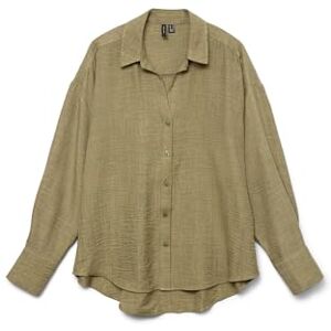 VERO MODA VMMELANEY QUEENY LS skjorta WVN NOOS, Laurel Wreath/Detaljer: melerad, M VERO MODA VMMELANEY QUEENY LS skjorta WVN NOOS, Laurel Wreath/Detaljer: melerad, M