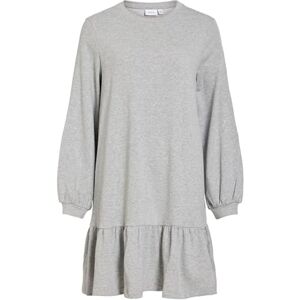 Vila Viharisa Open O-Neck L/S dress/Pb, Ljusgrå melange, S Vila Viharisa Open O-Neck L/S dress/Pb, Ljusgrå melange, S
