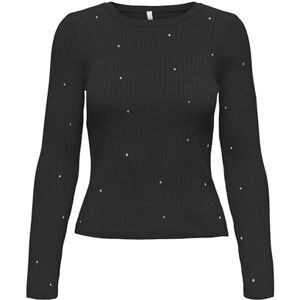 ONLY Onlalice Life Ls Rib Bling O-Neck Cc KNT, svart, XL ONLY Onlalice Life Ls Rib Bling O-Neck Cc KNT, svart, XL