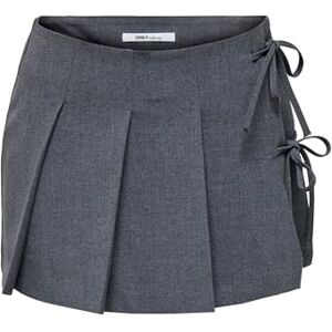 ONLY Onlmelanie Mw Pleat Tie Skort TLR, Mörkgrå blandning, S ONLY Onlmelanie Mw Pleat Tie Skort TLR, Mörkgrå blandning, S