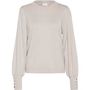 KAFFE Dam pullover normal passform crew neck långa ärmar band kanter hip längd, Elefanthud melange, S KAFFE Dam pullover normal passform crew neck långa ärmar band kanter hip längd, Elefanthud melange, S