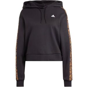 adidas Kvinnor Essentials 3-Stripes Animal Print Relaxed Hoodie, Black/Magic Beige, XS adidas Kvinnor Essentials 3-Stripes Animal Print Relaxed Hoodie, Black/Magic Beige, XS