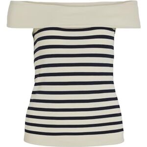 Vila Female Off Shoulder Top Randig, Molndansare, M Vila Female Off Shoulder Top Randig, Molndansare, M