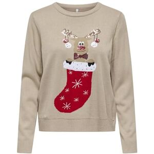 ONLY Onlxmas Shine LS Oneck Knt, Humus, XL Dam, Humus, XL ONLY Onlxmas Shine LS Oneck Knt, Humus, XL Dam, Humus, XL