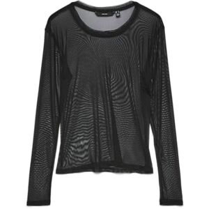 VERO MODA Vmlova Ls Mesh Top JRS Noos, svart, XS VERO MODA Vmlova Ls Mesh Top JRS Noos, svart, XS