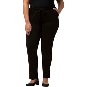 Ulla Popken dam stora storlekar överdimensionerade plus size byxor, smal passform, gummilinning, sidoslitsar, upp till storlek 66/68 709769, svart, 56W x 30L Ulla Popken dam stora storlekar överdimensionerade plus size byxor, smal passform, gummilinning, sidoslitsar, upp till storlek 66/68 709769, svart, 56W x 30L