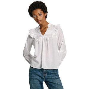 Pepe Jeans dam Lorely, skjorta, vit, XL, Vit (vit), XL Pepe Jeans dam Lorely, skjorta, vit, XL, Vit (vit), XL