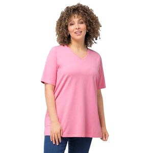 Ulla Popken Ulla popkar, kvinnor, stora storlekar, t-shirt, A-linje, V-hals, halvärm, Ljusrosa, 46-48 Ulla Popken Ulla popkar, kvinnor, stora storlekar, t-shirt, A-linje, V-hals, halvärm, Ljusrosa, 46-48