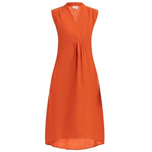 LEOMIA Midiklänning för kvinnor av linne 25227205-LE02, orange, S, apelsin, S LEOMIA Midiklänning för kvinnor av linne 25227205-LE02, orange, S, apelsin, S