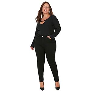 Trendyol Dam normal midja skinny plus size jeans, svart, 46, Svart, 72 SE Trendyol Dam normal midja skinny plus size jeans, svart, 46, Svart, 72 SE