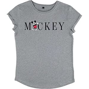 Disney Classics kvinnors klassisk Musse ekologisk rullad ärm t-shirt, melange grå, S, Melange grå, S Disney Classics kvinnors klassisk Musse ekologisk rullad ärm t-shirt, melange grå, S, Melange grå, S