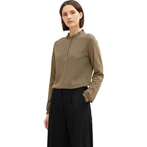 TOM TAILOR Damer Långärmad tröja med volangdetalj 1034202, 18123 Tarmac Khaki, L TOM TAILOR Damer Långärmad tröja med volangdetalj 1034202, 18123 Tarmac Khaki, L