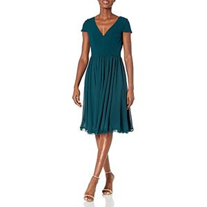 Dress the Population Dam Corey Plunging Mix Media Cap Sleeve A-linje midi klänning, Tall, XL Dress the Population Dam Corey Plunging Mix Media Cap Sleeve A-linje midi klänning, Tall, XL