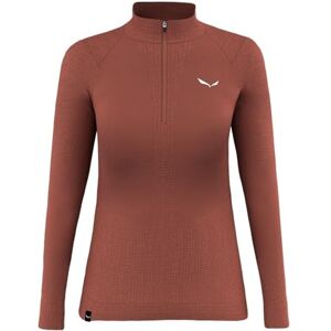 Salewa Zebru Medium Warm AMR halv dragkedja Tee W, Etruscan röd, XL Salewa Zebru Medium Warm AMR halv dragkedja Tee W, Etruscan röd, XL