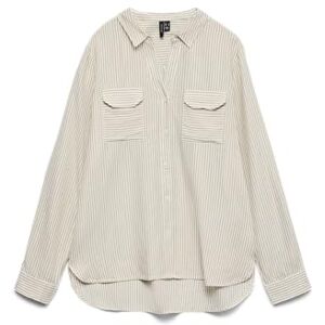 VERO MODA Vmbumpy Ls Glitter Shirt WVN Ga Noos, Snövit, XL VERO MODA Vmbumpy Ls Glitter Shirt WVN Ga Noos, Snövit, XL
