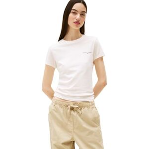 Tommy Jeans dam TJW smal linjär SS TEE EXT DW0DW21164 S/S t-shirt, vit (antik vit), XS, Vit (uråldrigt vit), XS Tommy Jeans dam TJW smal linjär SS TEE EXT DW0DW21164 S/S t-shirt, vit (antik vit), XS, Vit (uråldrigt vit), XS