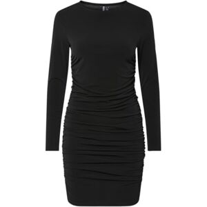 PIECES Pcmadison Ls Ruching Dress JRS Noos Bc, svart, S PIECES Pcmadison Ls Ruching Dress JRS Noos Bc, svart, S