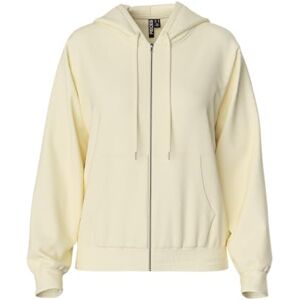 PIECES Dam Pcchilli Ls huvtröja med dragkedja Noos Bc sweatshirt, Vitpeppar, XS PIECES Dam Pcchilli Ls huvtröja med dragkedja Noos Bc sweatshirt, Vitpeppar, XS