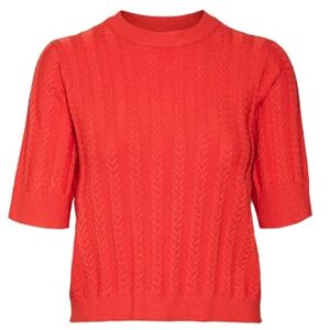 VERO MODA VMJENNY SS O-hals tröja GA Boo, Fiery röd/detalj: solid, L VERO MODA VMJENNY SS O-hals tröja GA Boo, Fiery röd/detalj: solid, L